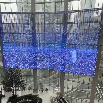 schermo a led trasparente 1000*500 1000*1000 dimensioni personalizzate centro commerciale in vetro di serie interna fisso o sollevato