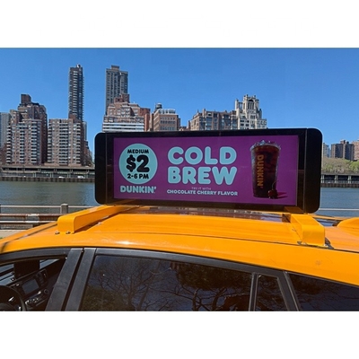 P4 Taxi Top Led Display 960mm*320mm Doppio lato Ip65 4g/Wifi Control Taxi Roof Advertising Screen