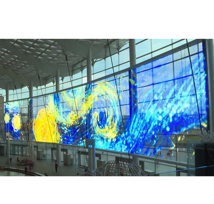 Display trasparente a LED pixel pitch 4-8mm con elevata permeabilità e materiali di qualità ottica per una migliore visibilità