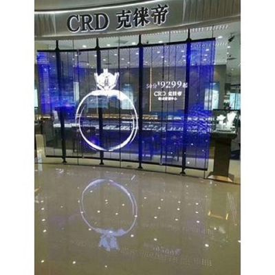 Pubblicità commerciale parete trasparente del LED della video sulla parete di vetro ecc