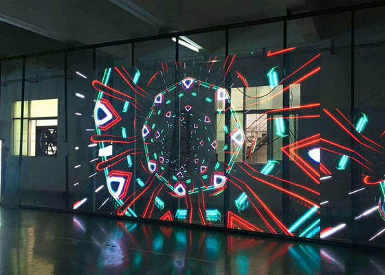 Video colore pieno P3.9-P15.625mm della parete dello schermo trasparente locativo del LED per la pubblicità di finestra